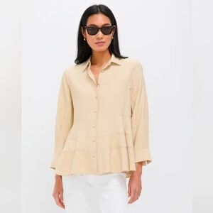 Pomander Place Beige Button Down Shirt